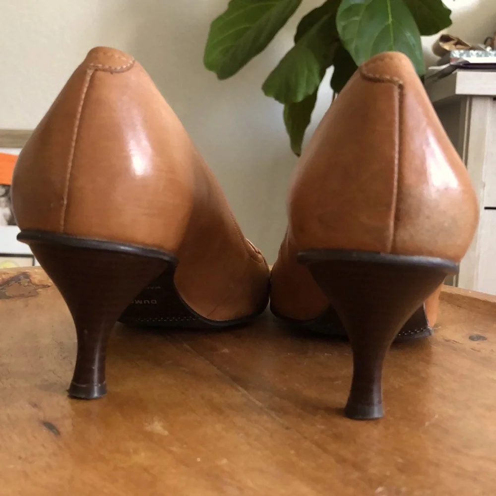 Cathy Jean Brazil Leather Light Brown Leather Heels size 7.5 - Picture 5 of 11